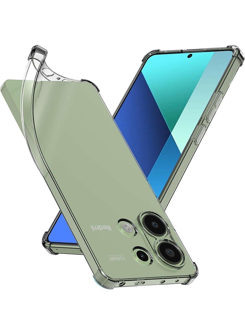 Theodor Redmi Note 13 Clear Case, Shock-Absorption TPU Cell Phone Cover with Reinforced Corners, Soft Flexible & Crystal Clear Protective Bumper Case - Image 1