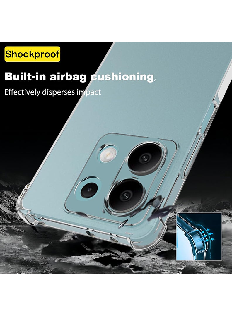 Theodor Redmi Note 13 Clear Case, Shock-Absorption TPU Cell Phone Cover with Reinforced Corners, Soft Flexible & Crystal Clear Protective Bumper Case - Image 2