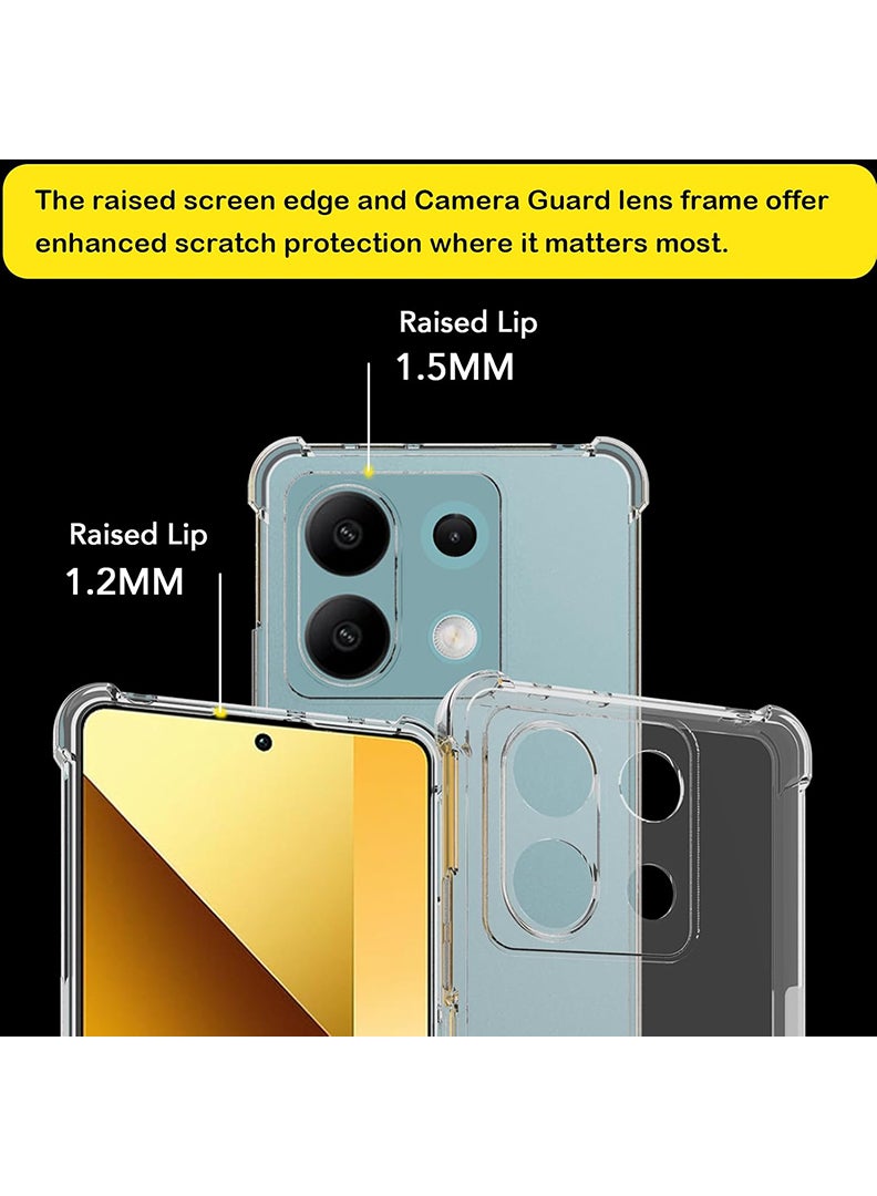 Theodor Redmi Note 13 Clear Case, Shock-Absorption TPU Cell Phone Cover with Reinforced Corners, Soft Flexible & Crystal Clear Protective Bumper Case - Image 3
