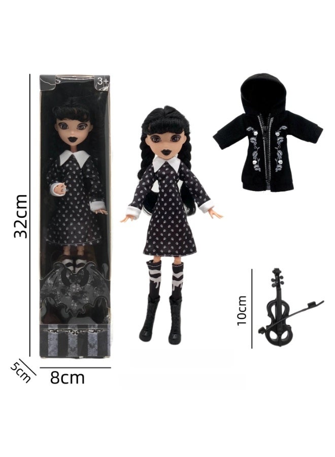 general Wednesday Joint movable Doll polka dot jacket set Model ornaments, cute desktop decoration toys, gifts for family and friends - Image 2