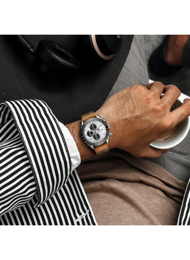 BENYAR BY BENYAR Watch for Men Analog Quartz Chronograph Waterproof Luminous Designer Mens Wrist Watches Business Work Sport Casual Dress Watch with Silicone Strap Elegant Gifts for Men