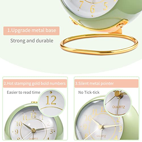 Kadio Classic Table Alarm Analog Clock - Blue | Battery Operated Silent Non-Ticking Alarm Clock with Backlight HD Glass | Stylish Snooze Clock for Bedroom, Home, Kitchen & Indoor Use, 3.5 * 4.3 Inch - Image 5