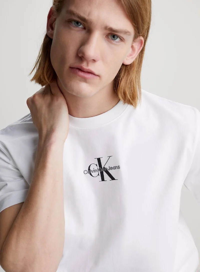 Calvin Klein Jeans Men's Cotton Monogram T-Shirt -  cotton jersey, White