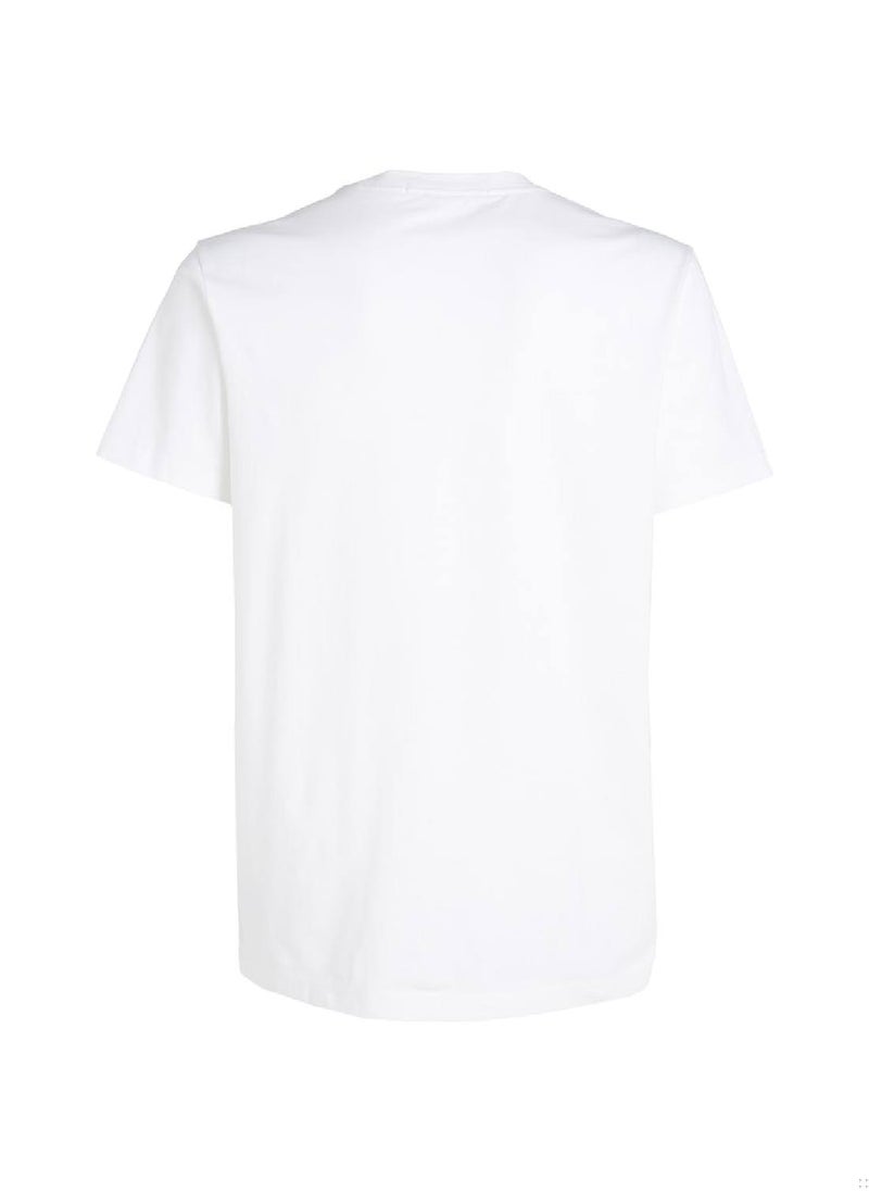 CALVIN KLEIN Men's Cotton Monogram T-Shirt -  cotton jersey, White  - Image 4