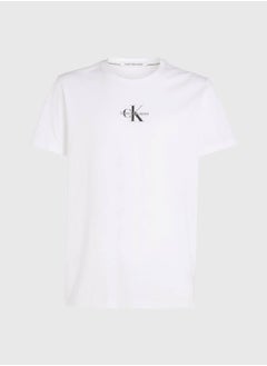 CALVIN KLEIN Men's Cotton Monogram T-Shirt -  cotton jersey, White  - Image 2