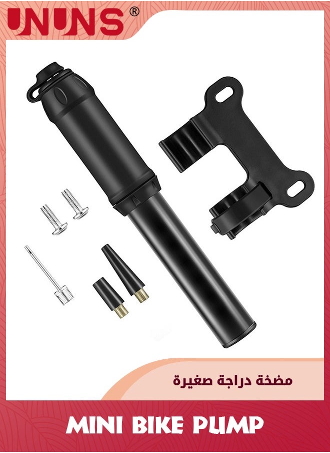 UNUNS Bike Pump,Portable Mini Bicycle Tire Pump,100 PSI Bike Air Pump With Presta and Schrader Valves,Tire Hand Pump For Bicycles Balls And Other Inflatables Devices  - Image 1