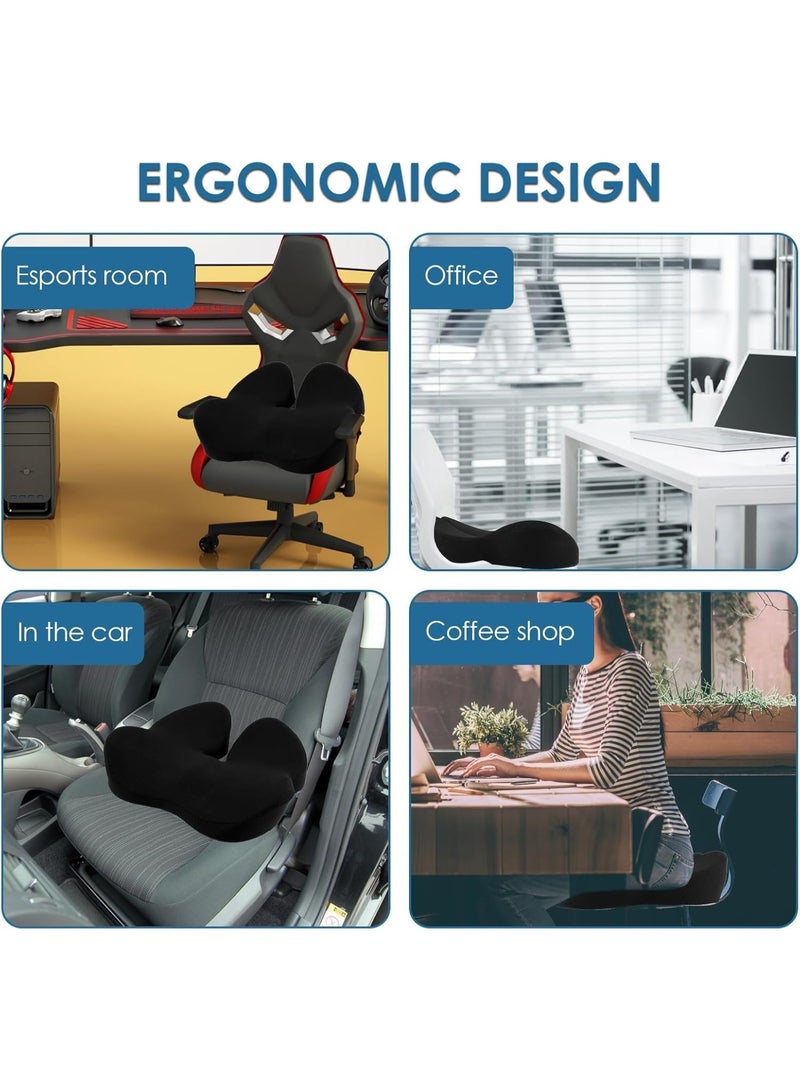 Memory Foam Seat Cushion Ergonomic Coccyx Support Pillow for Sitting Comfort Office Chair Non-Slip Breathable Durable Design for Car and Home - Image 2