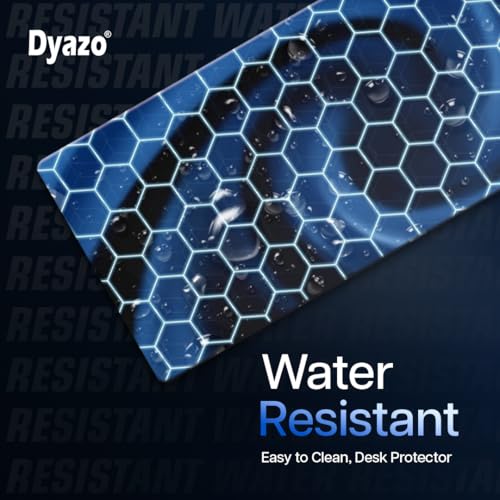 Dyazo Hexagonal Pattern Desk Mat for Laptop & Computer | Anti-Slip Extended Mouse Pad | Gaming Rubber Mouse Pad with Stitched Edges (800mm x 300mm x 3mm) – Blue - Image 3