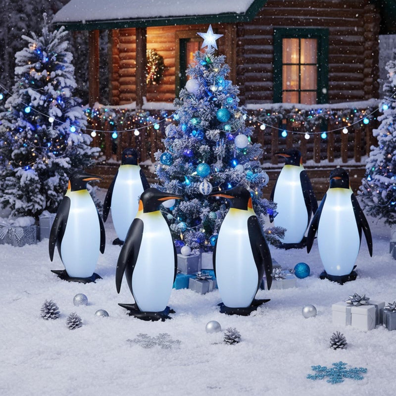 Liliful 6 Pcs 20.5 Inch Inflatable Penguin Large Walking Penguin Party Decorations for Christmas Winter Birthday Party Baby Shower Outdoor Indoor Lawn Yard Garden Figurines - Image 3