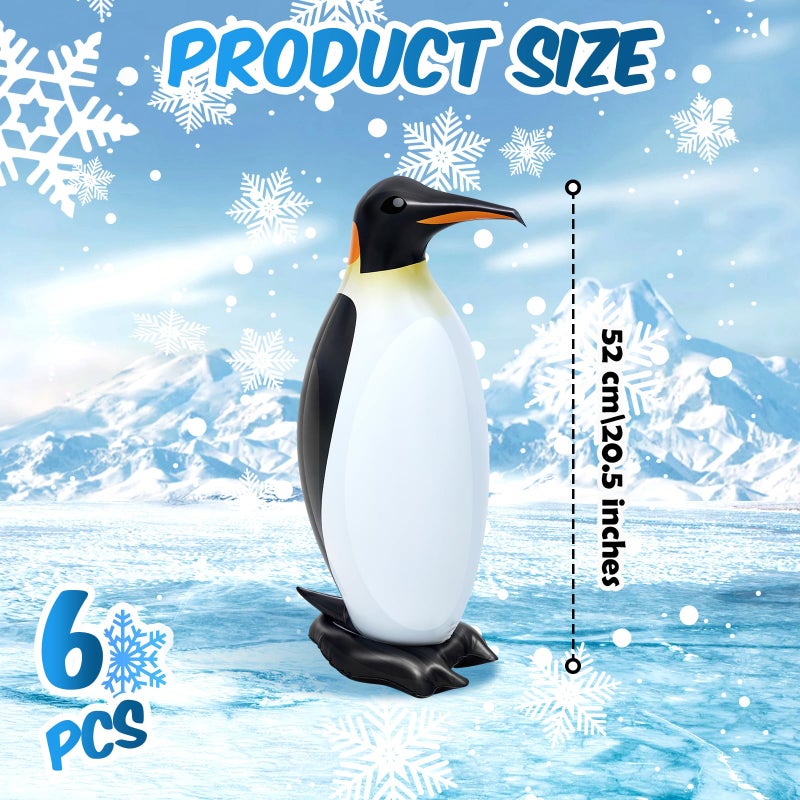 Liliful 6 Pcs 20.5 Inch Inflatable Penguin Large Walking Penguin Party Decorations for Christmas Winter Birthday Party Baby Shower Outdoor Indoor Lawn Yard Garden Figurines - Image 2