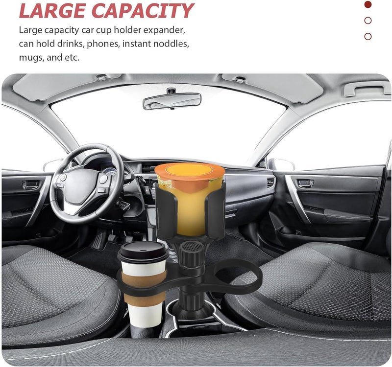Car Cup Holder Expander Large Adjustable Drink Tray with Phone Slot Universal On-Board Water Bottle Holder Automotive Interior Accessory for Travel and Food Storage - Image 3