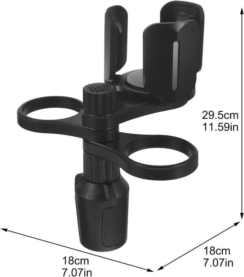 Car Cup Holder Expander Large Adjustable Drink Tray with Phone Slot Universal On-Board Water Bottle Holder Automotive Interior Accessory for Travel and Food Storage - Image 2