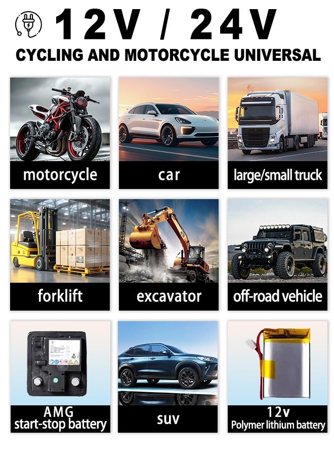 Intelligent Pulse Battery Charger - Digital Display for Car/Motorcycle Batteries - Auto Repair & Maintenance - Image 4