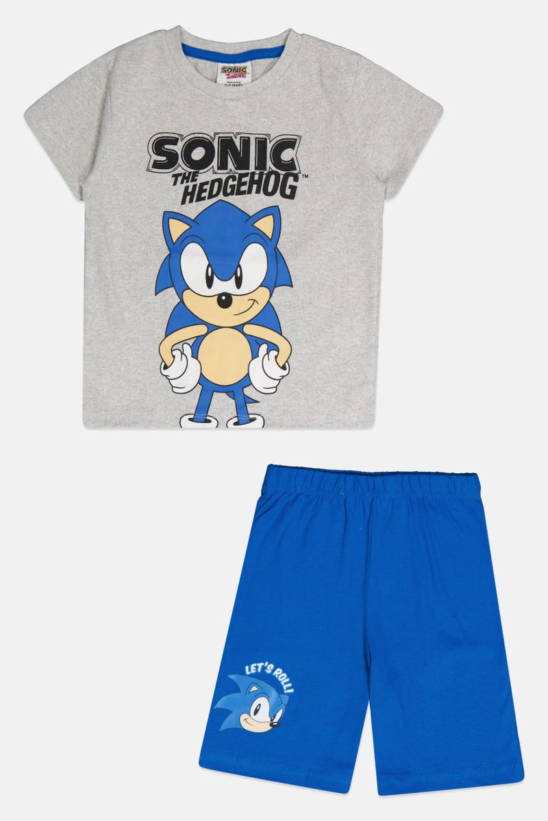 SONIC طقم تي شيرت وشورتات بأكمام قصيرة للأطفال الأولاد مكون من 2 قطعة، متعدد الألوان - Image 2