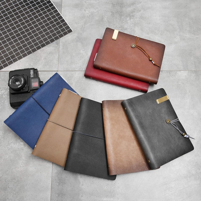 WONDERPOOL A5 Leather Diary Lined Paper Notebook & Pen - Refillable 6 Ring Binder Writing Spiral journal for Office Travel Work and Plan Agenda (a-Coffee, A5) - Image 5