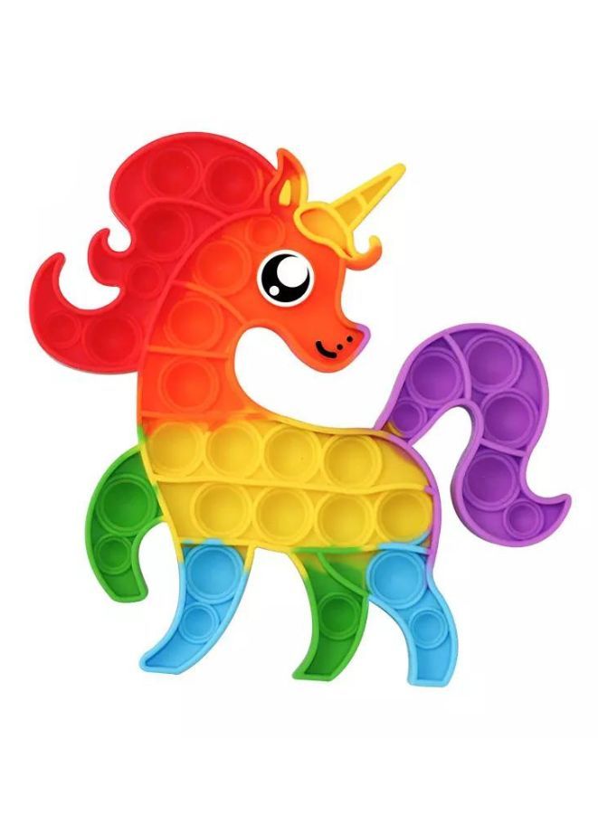 Push Pop Bubble Fidget Toy Silicone Animal Sensory Squeeze Toy Stress Relief Anti-Anxiety ADHD Autism Special Fidget Popper Gift for Kids and Adults Unicorn B 