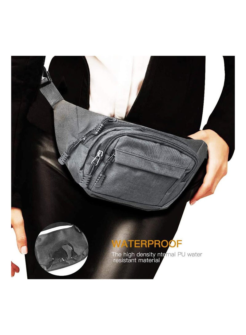 Waterproof Bumbag Waist Pack with 4 Zip Pockets, Adjustable Belt for Men and Women, Ideal for Running, Hiking, Travel, and Outdoor Sports. - Image 5