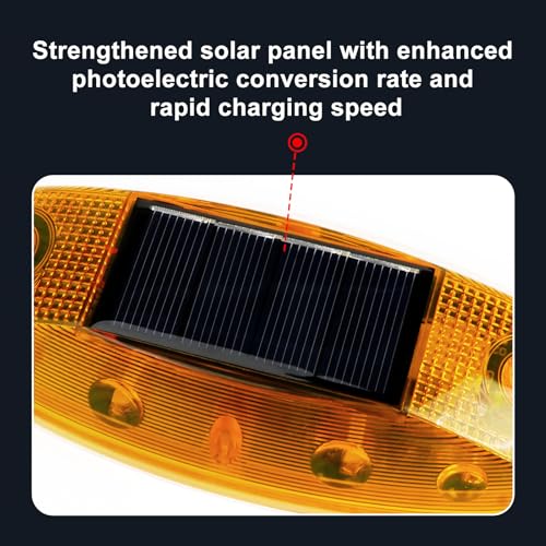 Aolyty Solar Strobe Warning Light Outdoor, Bright Solar Safety Flashing Light 4 Pack Road Signs IP54 Waterproof for Construction Site, Traffic, Dock, Marine, Stop Sign (Red) - Image 3