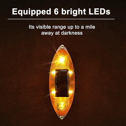 Aolyty Solar Strobe Warning Light Outdoor, Bright Solar Safety Flashing Light 4 Pack Road Signs IP54 Waterproof for Construction Site, Traffic, Dock, Marine, Stop Sign (Red) - Image 4