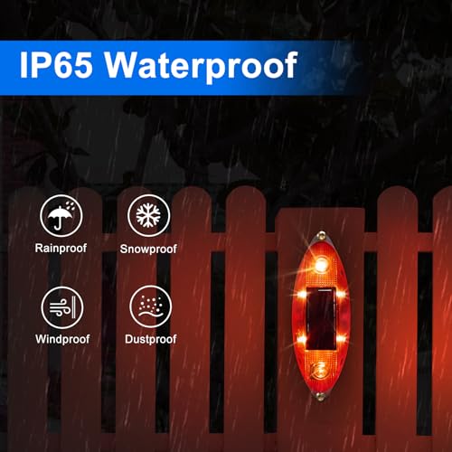 Aolyty Solar Strobe Warning Light Outdoor, Bright Solar Safety Flashing Light 4 Pack Road Signs IP54 Waterproof for Construction Site, Traffic, Dock, Marine, Stop Sign (Red) - Image 5