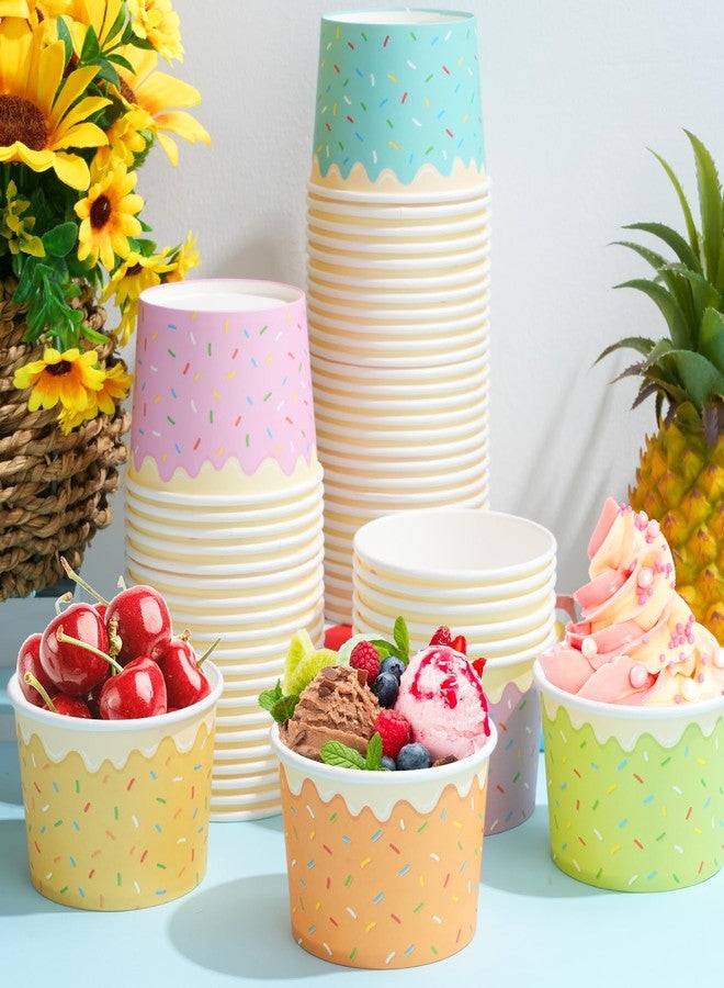 Hallswl 100pcs 11oz Ice Cream Bowls Disposable,Paper Ice Cream Cups,5 Color Sprinkles Food Containers for Dessert Snack Frozen Yogurt Soup and Summer Birthday Party Supplies - Image 4