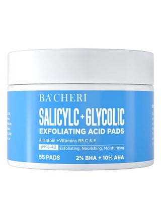 10% Glycolic Acid + 2% Salicylic Acid Peel Pads Bacheri Resurfacing Pads For Face With Vitamins B5 C & E Allantoin Exfoliating Facial Peel For Dark Spots Blackhead Acne 55 Pads - pzsku/Z5C2A44491D9700A1EBBEZ/45/_/1721907520/7756de33-b060-4eca-b3a0-207dddeb0992