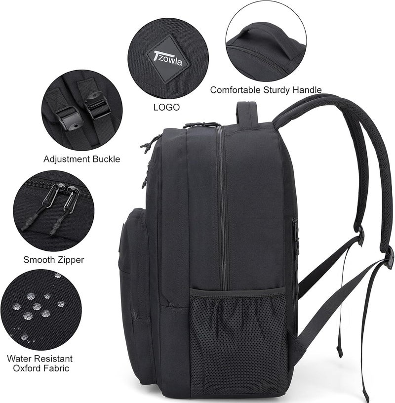 Tzowla School Backpack for Teen Girs and Boys,15.6 Inch Laptop Bookbag for 14-18 Teenage,Lightweight Students Backpacks - Image 4