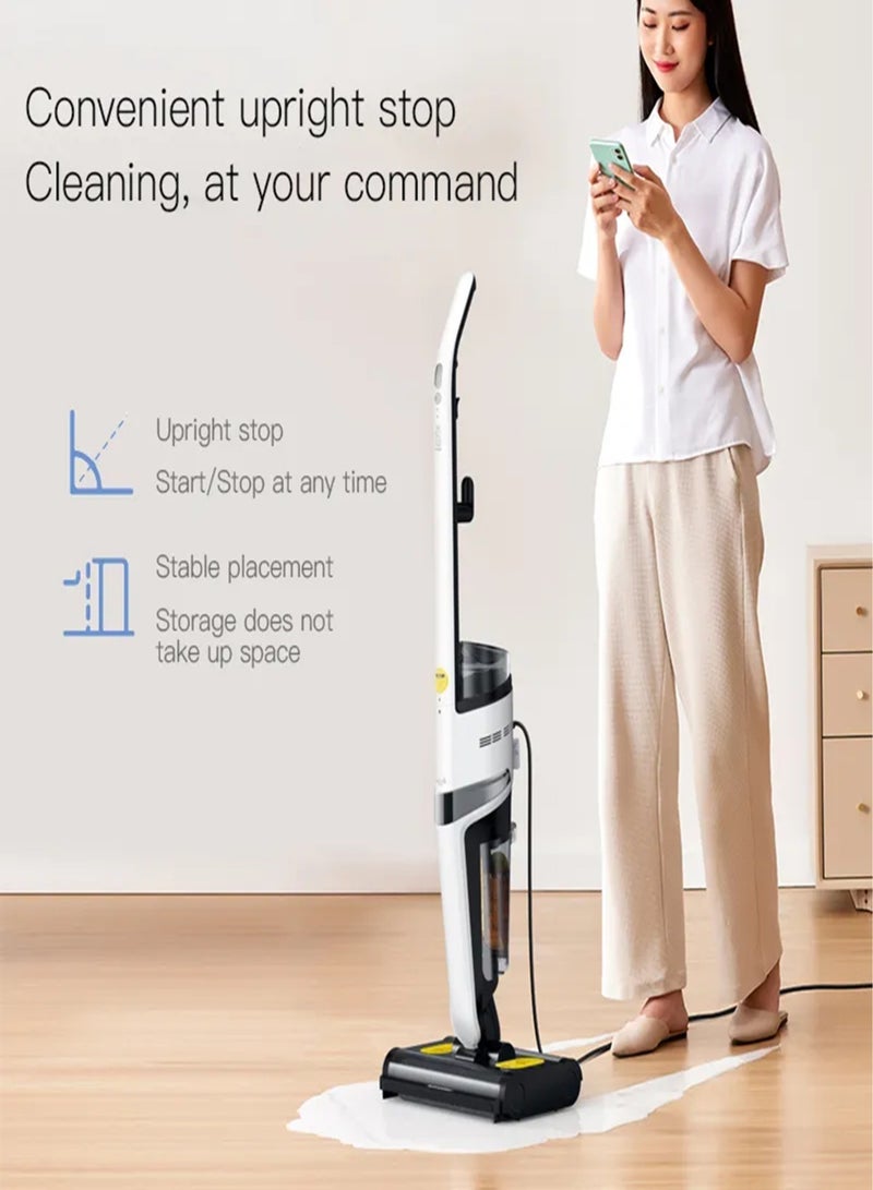Deerma Wet & Dry Vacuum Cleaner Double Roller Brush Head 500ml Water Tank IPX4 Waterproof Smart Vacuum Cleaner 500 ml 420 W VX20 White - Image 5