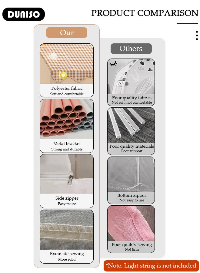 DUNISO Foldable Kids Play Tent, Kids Tent House Indoor with Windows, Washable Breathable Indoor Outdoor Play house, Easy to Set up and Stow Away Birthday Toy Ideal Gift for Girl & Boy in Holiday & Birthday - Image 3