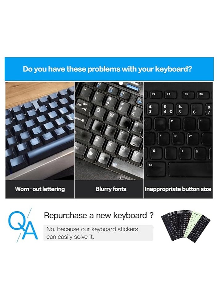 Generic - 2PCS Arabic Keyboard Stickers, Arabic Keyboard Replacement Stickers Black Background with White Letters for Computer Laptop Notebook Desktop (Arabic) - Image 1
