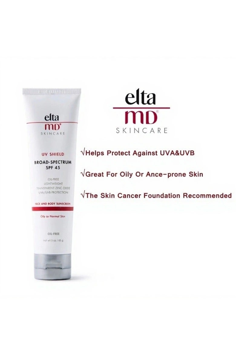 ايتا ام دي واقي الشمس إلتا إم دي يو في شيلد SPF 45 للوجه والجسم (85 جرام × عبوتين) – خالٍ من الزيوت، غير دهني، حماية واسعة الطيف - Image 2