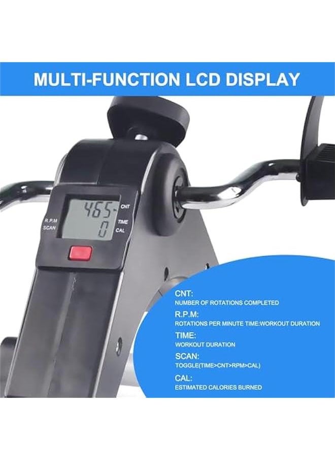 HOOKOR Under Desk Bike Pedal Exerciser for Seniors - Foldable Mini Exercise Bike Foot Pedal Exerciser with LCD Display, Peddler Exerciser for Legs and Arms Sitting Workout  - Image 2