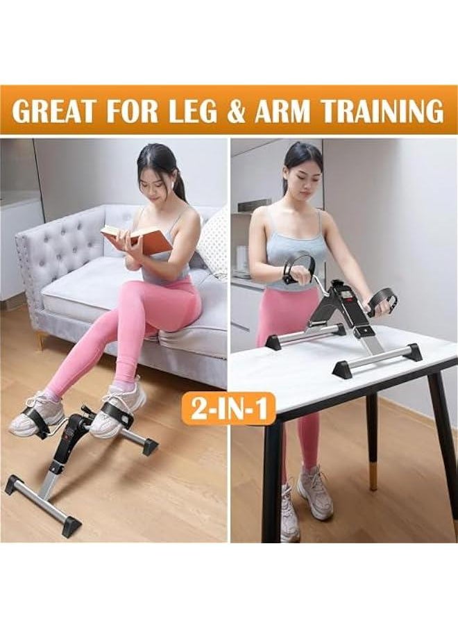 HOOKOR Under Desk Bike Pedal Exerciser for Seniors - Foldable Mini Exercise Bike Foot Pedal Exerciser with LCD Display, Peddler Exerciser for Legs and Arms Sitting Workout  - Image 5