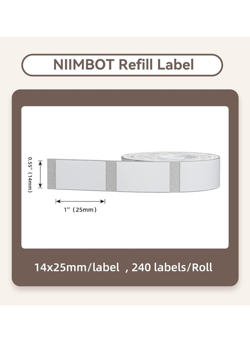 NIIMBOT - D11/D110/D101/H1S Label Maker,  Waterproof Transparent Thermal Label Paper for Barcode Printing 14x25mm, Clear - Image 1