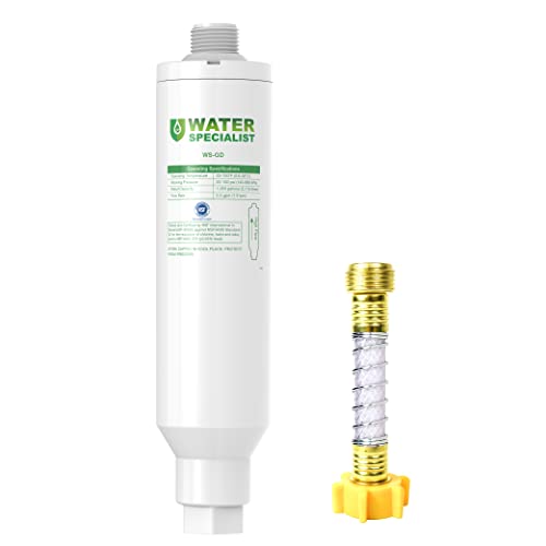 Waterspecialist Garden Hose Water Filter with Hose Protector, Compatible with Mist Cooling System, Reduces Chlorine, Bad Taste and Odor for Gardening and Pets. - Image 1