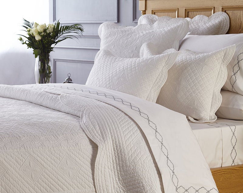 Calla Angel Sage Garden Luxury Pure Cotton Quilted Pillow Sham, Standard, 20x26, White - Image 3