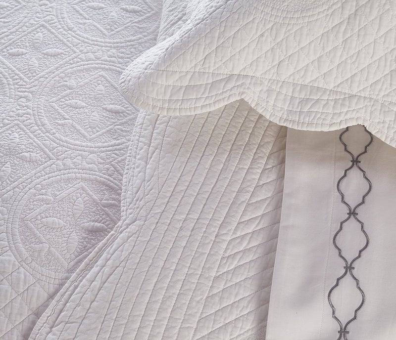 Calla Angel Sage Garden Luxury Pure Cotton Quilted Pillow Sham, Standard, 20x26, White - Image 4