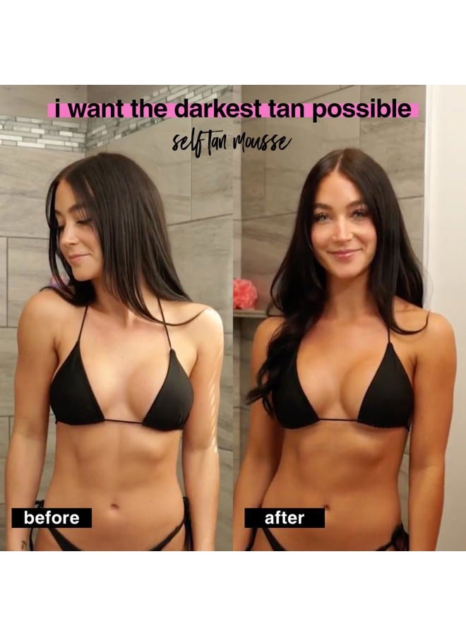 b tan b.tan Ultra Dark Self Tanner Mousse | I Want The Darkest Tan Possible - Fast, 1 Hour Express Sunless Tanning Foam, Golden Bronzing Glow, Face & Body, No Fake Tan Smell, Vegan, Cruelty Free, 6.7 Fl Oz - Image 5