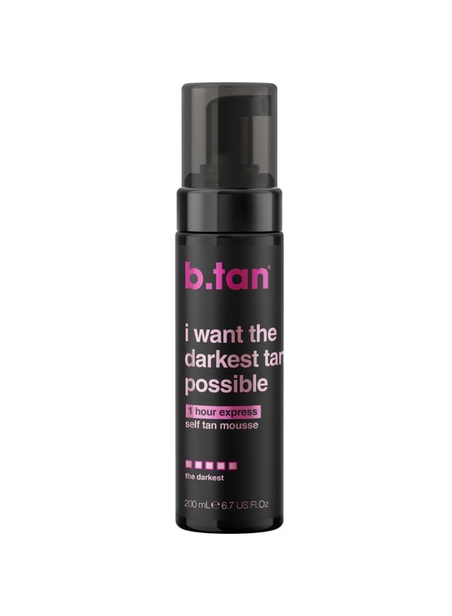 b tan b.tan Ultra Dark Self Tanner Mousse | I Want The Darkest Tan Possible - Fast, 1 Hour Express Sunless Tanning Foam, Golden Bronzing Glow, Face & Body, No Fake Tan Smell, Vegan, Cruelty Free, 6.7 Fl Oz - Image 1