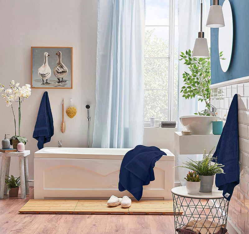 Utopia Towels 8 Piece Towel Set - 2 Bath Towels, 2 Hand Towels and 4 Washcloths Cotton Hotel Quality Super Soft and Highly Absorbent (Navy) - Image 5