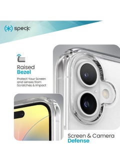 Speck Speck Clear iPhone 16 - Slim Phone Case iPhone 16 - iPhone 16 Phone Case - GemShell - Crystal Clear  - Image 4