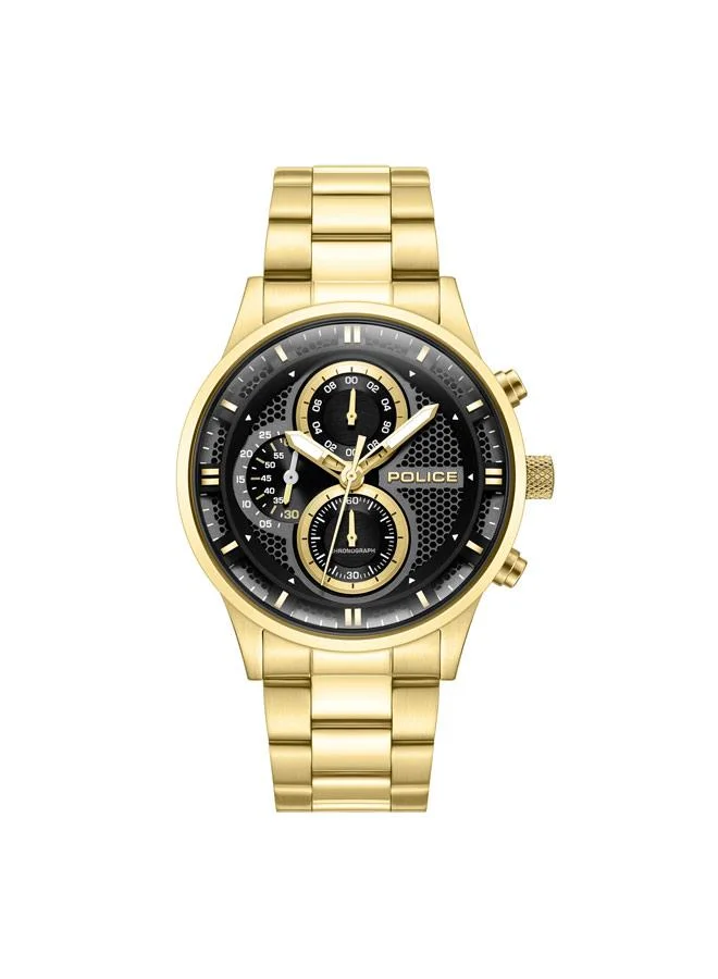 بوليس Levuka Black Dial Stainless Steel Bracelet Chronograph Watch for Men, 43.5mm