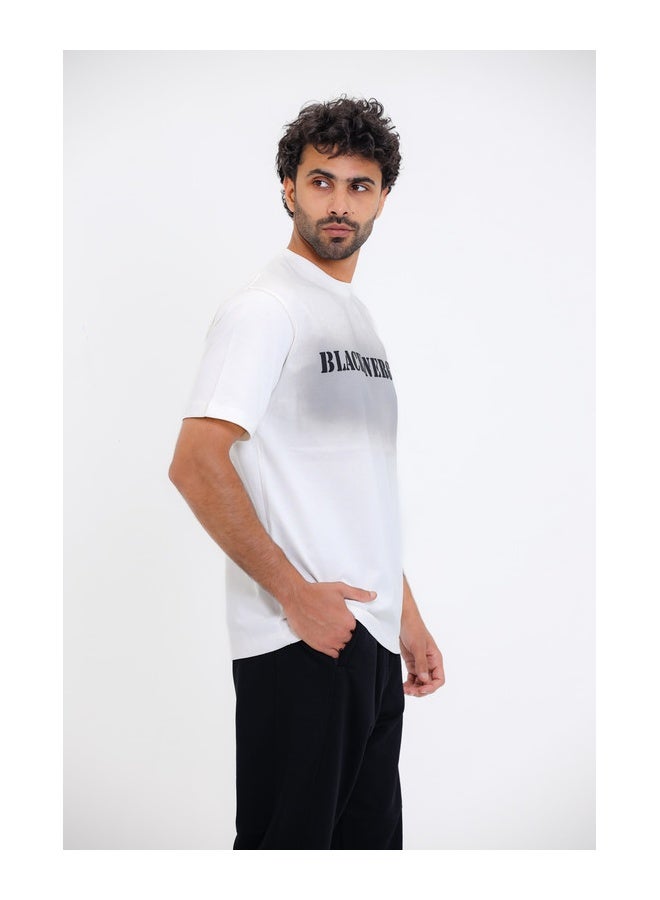WHITE RABBIT "Black Energy" Printed White T-Shirt - Image 3