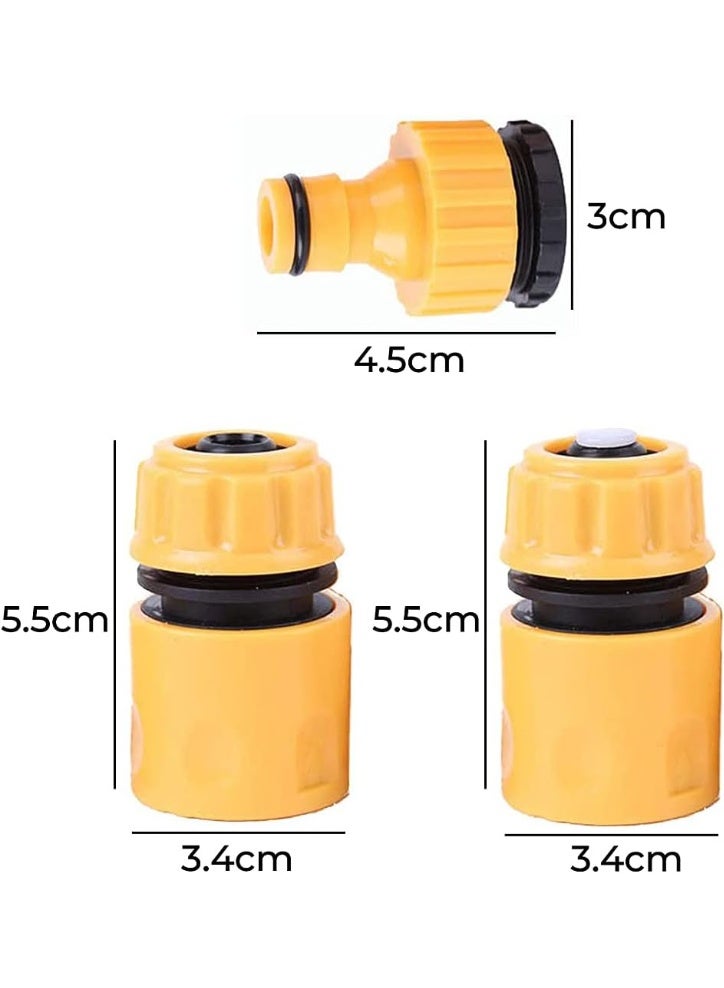 WEHAND 3PCS Hose Pipe Fitting Quick Water Connector Adaptor – Universal Garden & Lawn Tap Connector Kit for 1/2 inch & 3/4 inch Hoses – Durable ABS with Rubber Seal – Easy Installation for Irrigation, Car Wash & Home Use - Image 2