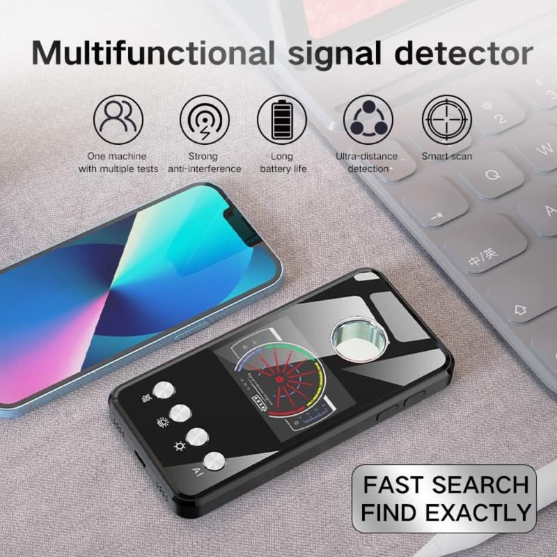 كاشف إشارة RF للاستخدام في الحمامات المنزلية والفنادق والمكاتب، هيكل من سبائك الألومنيوم، لون أسود، نظام تحديد المواقع العالمي للمسح التلقائي والكشف عن جهاز الاستماع اللاسلكي - Image 4