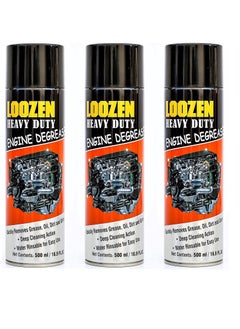 LOOZEN 3-Pack Heavy Duty Car Auto Engine Degreaser & Cleaner 500ml 