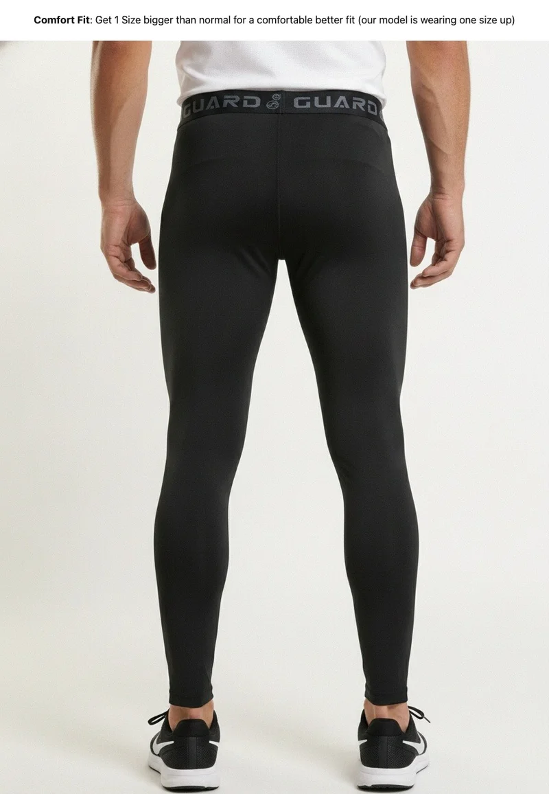 Prima Ace Men's Compression Leggings Gym Addict Premium Black