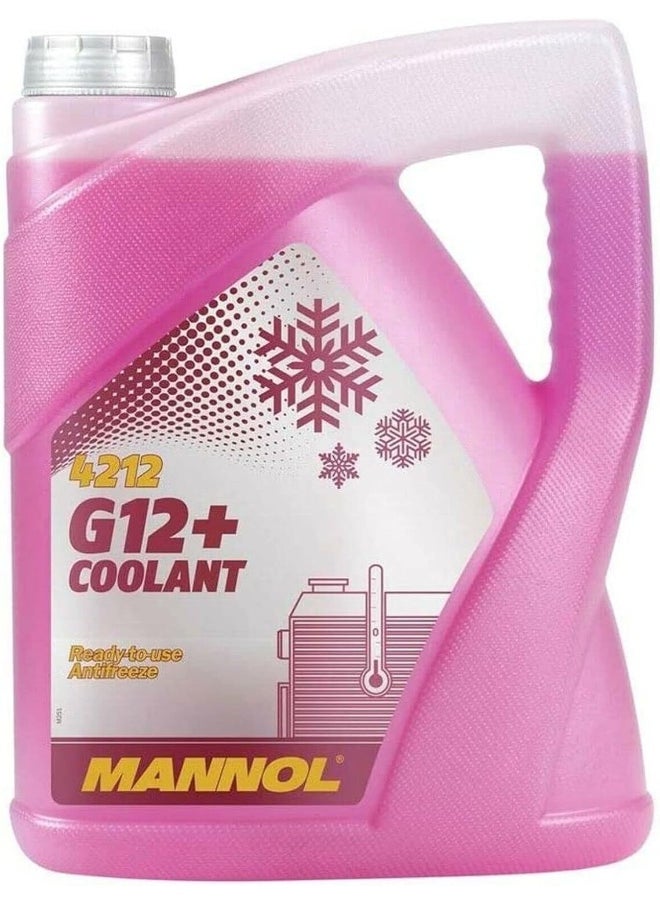 MANNOL MANNOL 5L Coolant Antifreeze G12+ RED Ready Mixed -30°C / +125 German Hi Spec  - Image 1