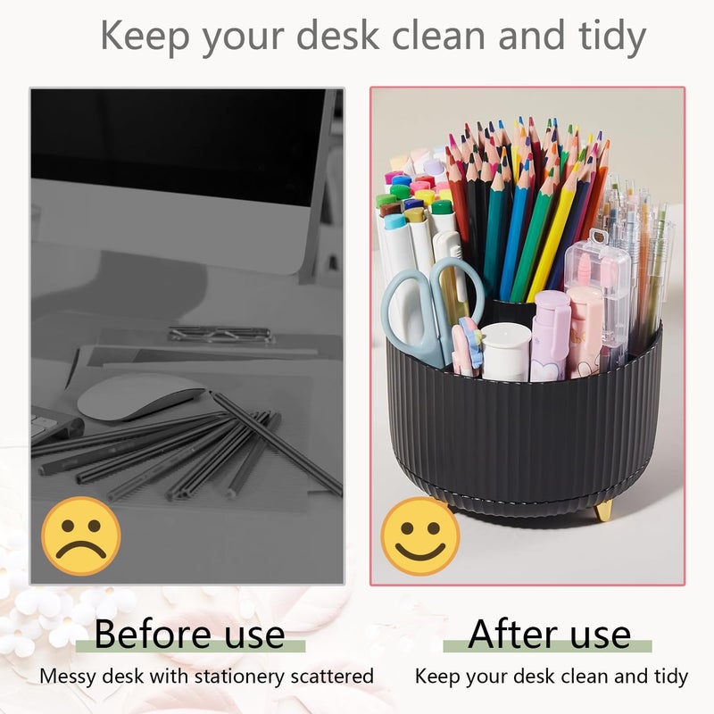 suniya Office Supplies,Desk Accessories,with Stapler,Tape Dispenser,Staple Remover,Scissor,Ballpoint Pen,Sticky Notes,Clear Tape,Staples,Desk Organizer,Phone Stand,Binder,Index Tabs,Best Gift Set(Black) - Image 4