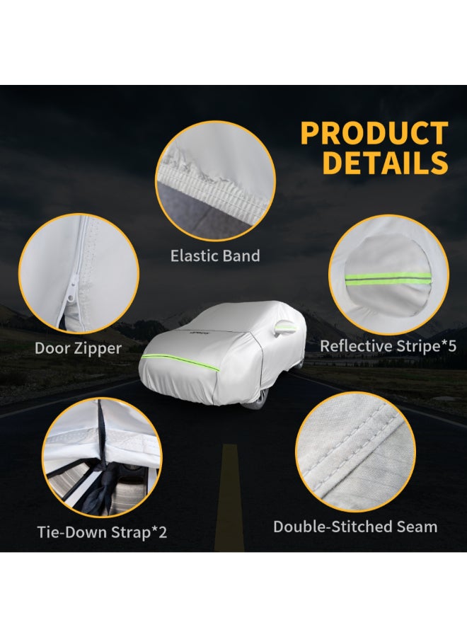 WAGAN Triple Windproof Design All Weather Protection Car Cover Light Grey 120 x 200 x 570 cm #5103-4 - Image 2